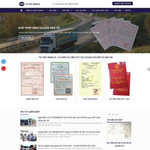 Mẫu website Dịch vụ Giấy phép Vận tải 1