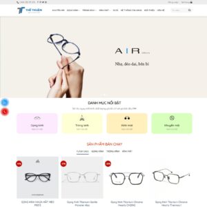 Website mẫu Thời trang kính mắt Shop kính mắt 01